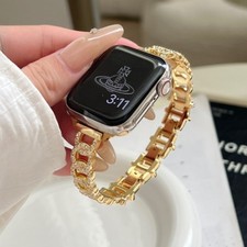 Minimalist Diamond-Accented Metal Band For Apple Watch S9/8/7/6/5/SE