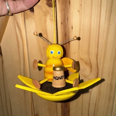 Steinbach Handmade Wood Ornament Bumble Bee Sunflower Honey Pot Germany
