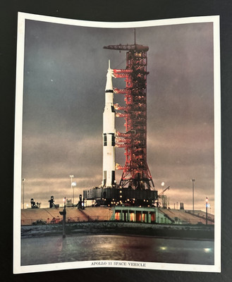VINTAGE NASA APOLLO 11 SPACE VEHICLE PHOTO INFO CARD FP377