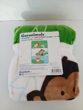 Garanimals Toucan Tiger Monkey Baby Blanket Blue Green Jungle Safari NWT