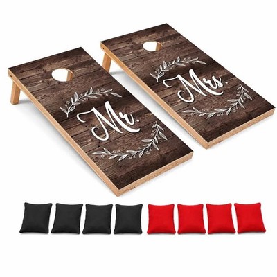 Mr. & Mrs. Wedding Premium CORNHOLE BEANBAG TOSS GAME Set with Tossing Bags