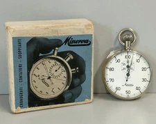 Minerva ANTIQUE CHRONOMETER POCKET WATCH Chronograph 1/100 WATCH 60s era