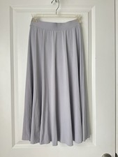 Weissman Girl's High Rise Midi Dance Skirt Grey Flowy Stretch Costume Size S
