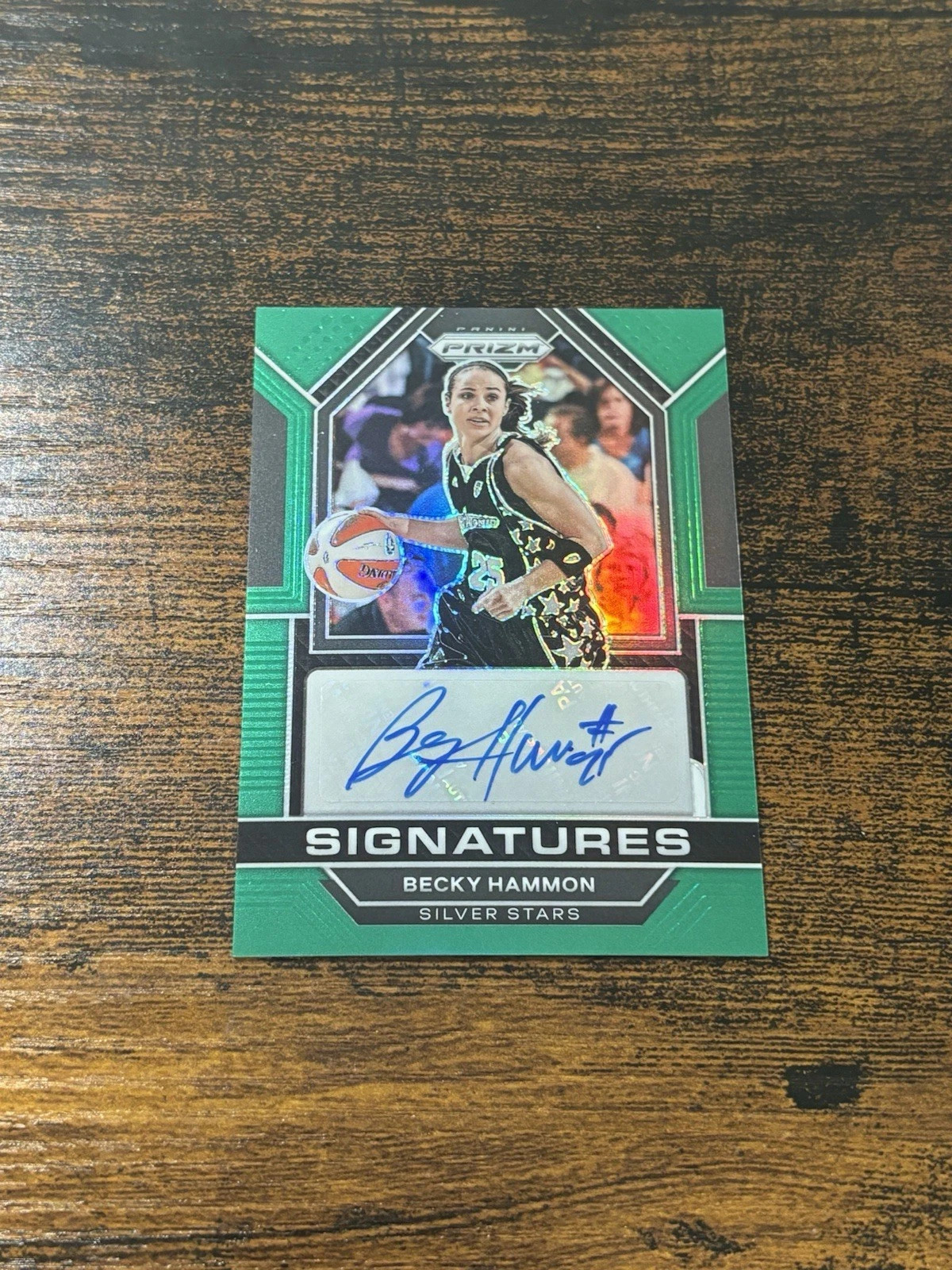 2023 Panini Prizm WNBA Becky Hammon Green Signatures Auto #SG-BHM Stars