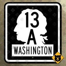 Washington Secondary State Route 13-A highway sign Raymond Aberdeen 1954 15x16
