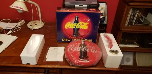 Vintage Coca Cola Blinking Disc Telephone Neon Lights  Ringer   New In Box