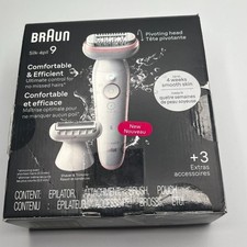 Braun Silk-épil 9 Epilator Hair Removal Kit Shaver Trimmer Dock Charger
