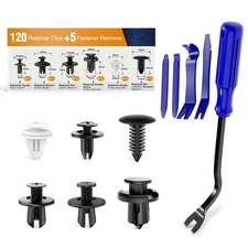 GOOACC 125PCS Car Bumper Push Retainer Clips Nylon Fasteners Rivet Kit 6mm 7.6mm