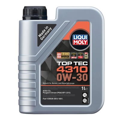 Motoröl LIQUI MOLY 3735 Top Tec 4310 0W-30 Leichtlauf synthetisch 1 Liter