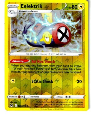 Eelektrik 060/196 Uncommon Lost Origin Pokemon Reverse Holo Lightly Played