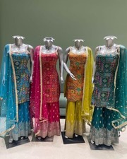 READYMADE SHARARA SALWAR KAMEEZ SUIT WOMEN INDIAN PAKISTANI KURTI PLAZZO WEDDING