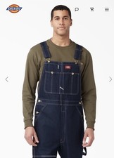 Dickies Indigo Bib Overalls Mens 52x32 Blue Triple Stitch Denim Big Tall NWT