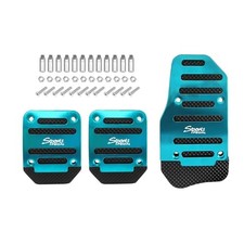 3PCS Non-Slip Car Pedal Covers, Premium Aluminum Alloy Gas and Manual/3PCS Blue