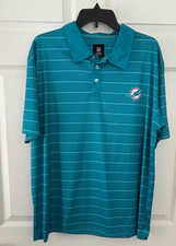 Miami Dolphins Collared Polo Shirt Mens XL NFL Football NFL Team Apparel Stripe