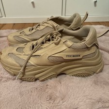 Steve Madden Tan Chunky Sneakers Platform Size Ten