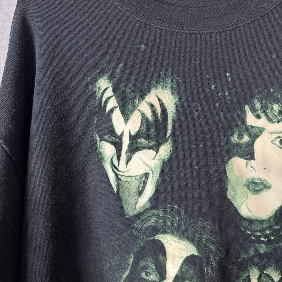 VTG 1996 KISS ARMY Band Crewneck Sweater XL Sweatshirt 90s Glow In Dark Shirt - Image 4 of 4