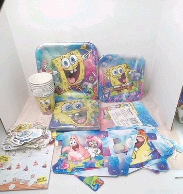 Sponge Bob And Patrick Party Supplies Lot In Bikini Bottom Cups Plats Napkins +