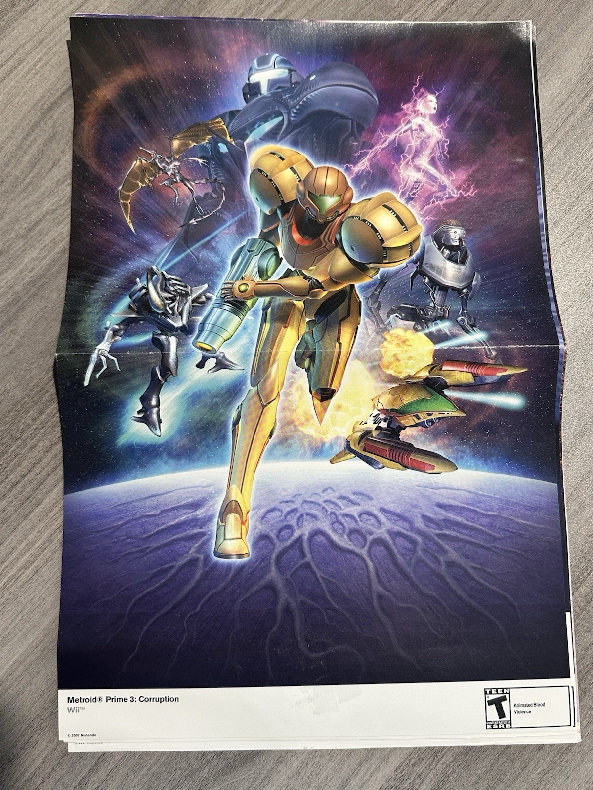 2006 Official Metroid Prime 3 Corruption Double Sided Poster Nintendo Wii 10x16