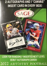 2022 Sage Artistry NFL Football Draft Picks Series Blaster Box with 73 Cards inc