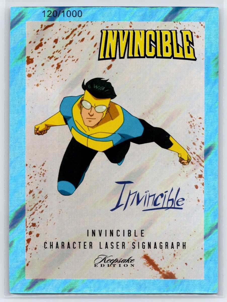 2025 Keepsake Invincible Laser Signagraph Blue Holo Parallel