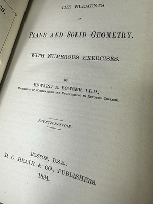 Plane And Solid Geometry 1894 4th Edition Edward Bowser