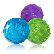 3'' Squeaky Dog Toy Balls for Lagre Medium Puppy, Indestructible Dog Balls fo...