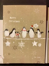Set of 2! Christmas Cards! Tree Free! Balancing Penguins!
