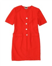 LUISA SPAGNOLI Damen Etuikleid IT 42 Medium Rot Schurwolle CF02