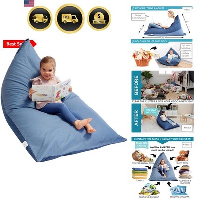 Huddle  Stuffed Animal Storage Chair Washable Bean Bag Cover No Filler for th...