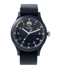 BEAMS JAPAN Kanji Numeral Watch Navy Blue Mt Fuji Logo Unisex Made in Japan