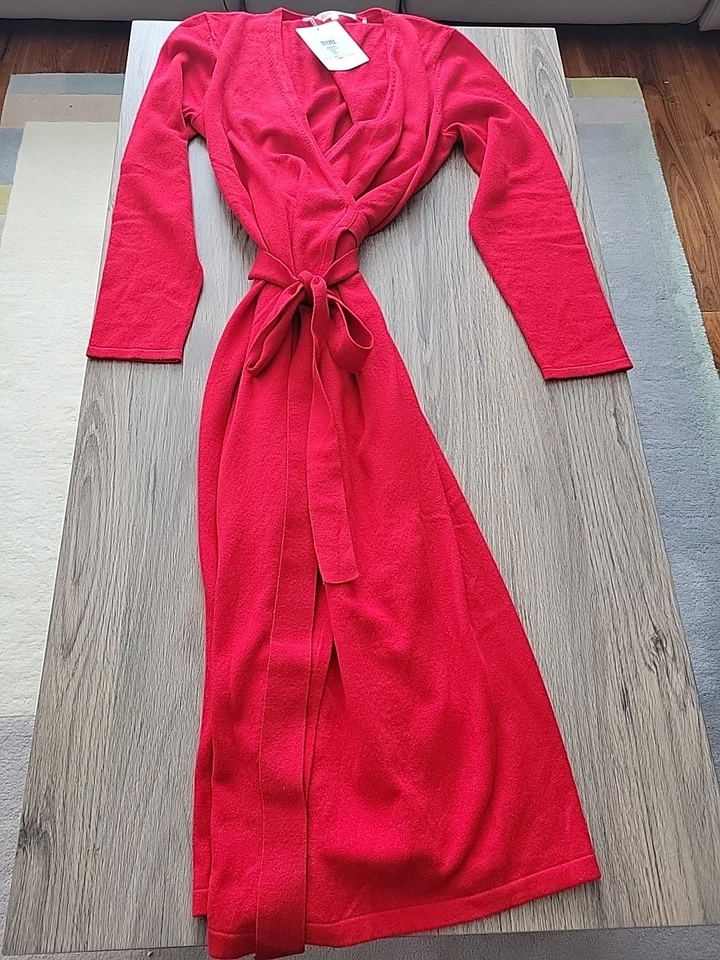 VESTIDO ENVOLVENTE DE CACHEMIR LANA ASTRID DIANE VON FURSTENBERG - Rojo. Nuevo con etiquetas Foto 4 de 4