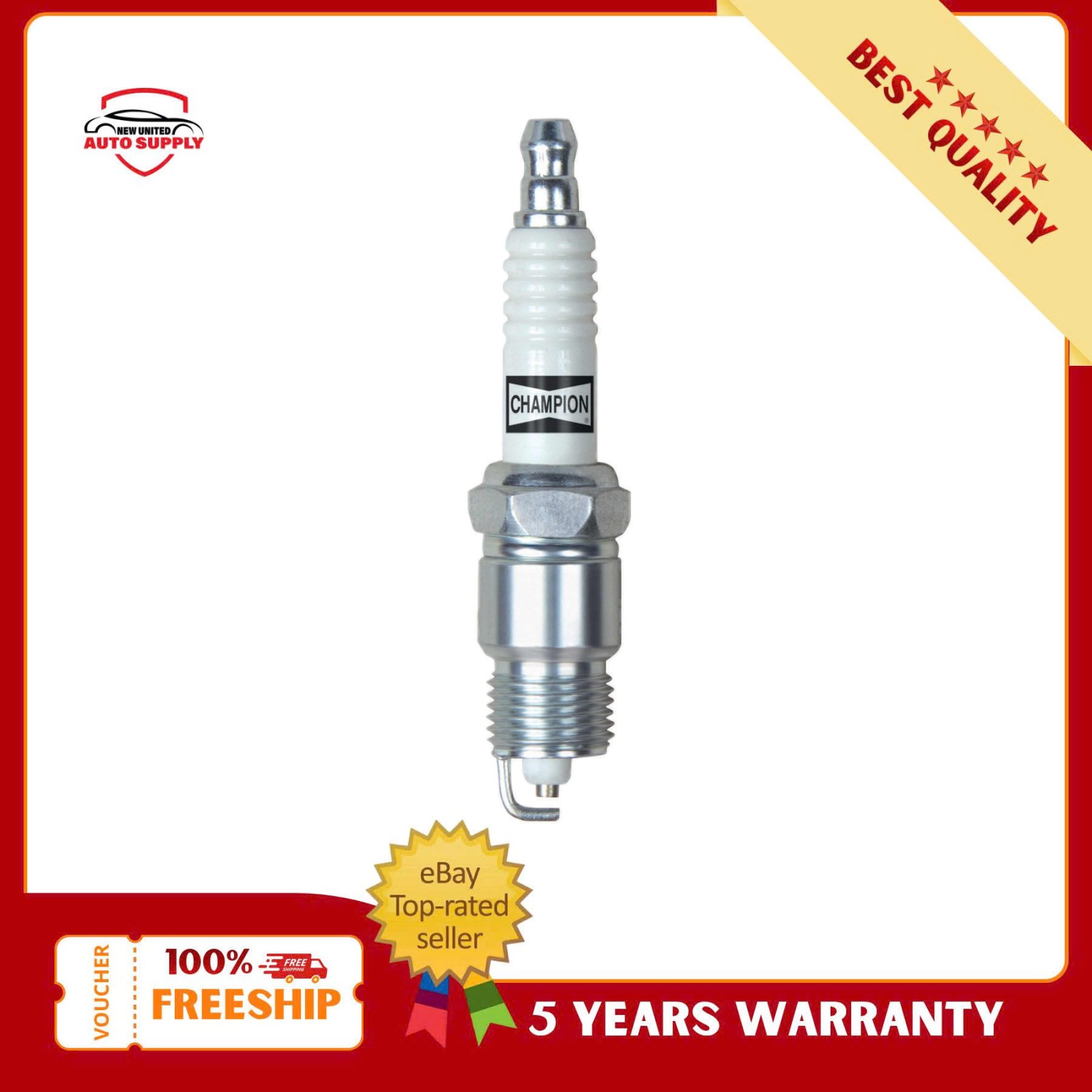 4PCS CHAMPION RV15YC4 Copper Plus Spark Plug 14mm Thread 5/8 Hex