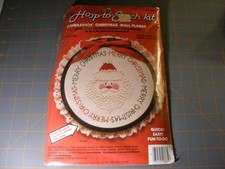 Creative Moments Hoop To Stitch Santa Candlewick embroidery Kit Merry Christmas