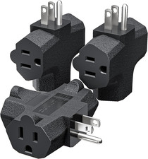 - 3-Outlet Grounding Adapter, UL Listed Plug Extender, Heavy-Duty Grounded Pow