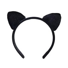 Women Girls Cat Ears Headband Cute Hairband Headwear Cosplay Halloween Black