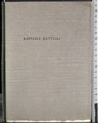 GEDENKEN AN RAFFAELE MATTIOLI. STAMMATI. SELBSTVERÖFFENTLICHT.