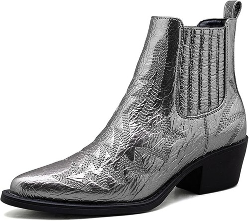 GLOBALWIN Cowboy Boots For Women Pointed ToePull On Chelsea Ankle Boots USsize 6 - Picture 4 of 9