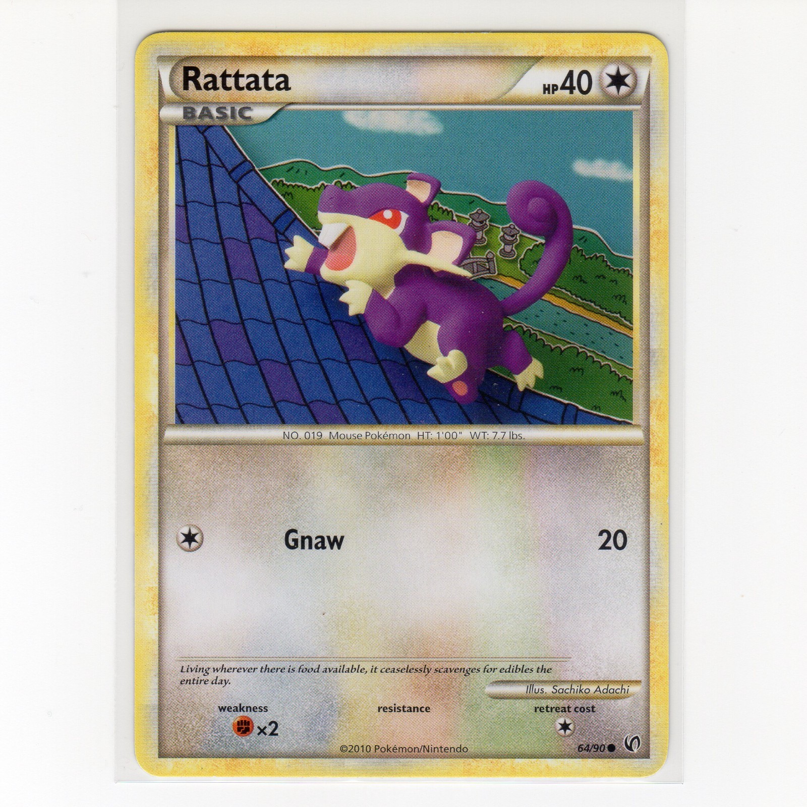 Pokémon TCG Rattata 64/90 HGSS Undaunted Regular Common Card EN-LP 2010