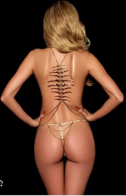 Honey Birdette Skeletina Exclusive Limited Edition NIB Body Chain AND S/M Thong!