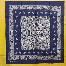 Vintage Blue Bandana 100 Cotton Fast Color RN 13962 Western 22" 2 Pk