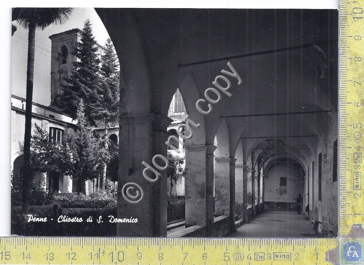 Cartolina Penne - Chiostro S. Domenico - 1960 (Pescara)