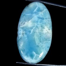 27.80Cts 100 Natural Larimar Oval Cabochon Loose Gemstone 17X30X5MM