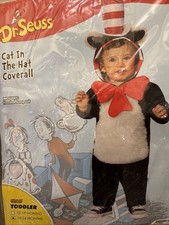 Cat In the Hat Hooded Jumpsuit Spirit Halloween Costume EUC 18-24 mo.