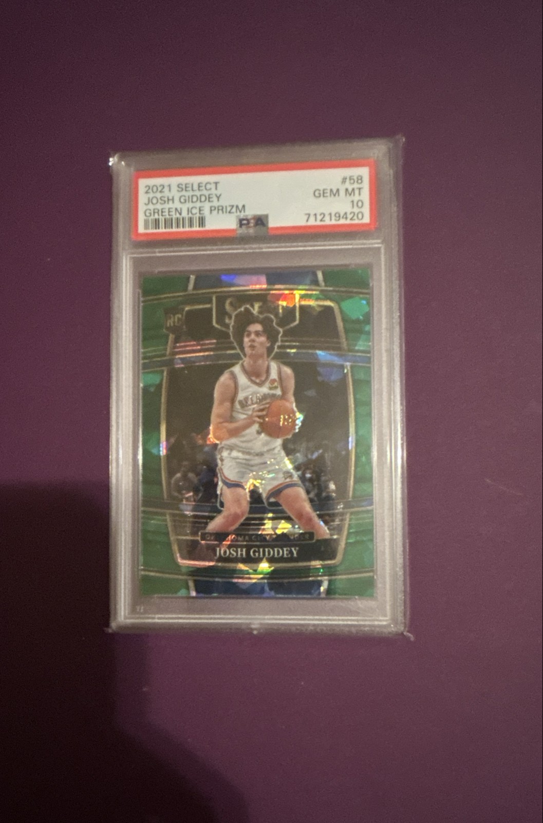 2021-22 Panini Select - Concourse Josh Giddey #58 Green Ice Prizm (RC) Pop 8