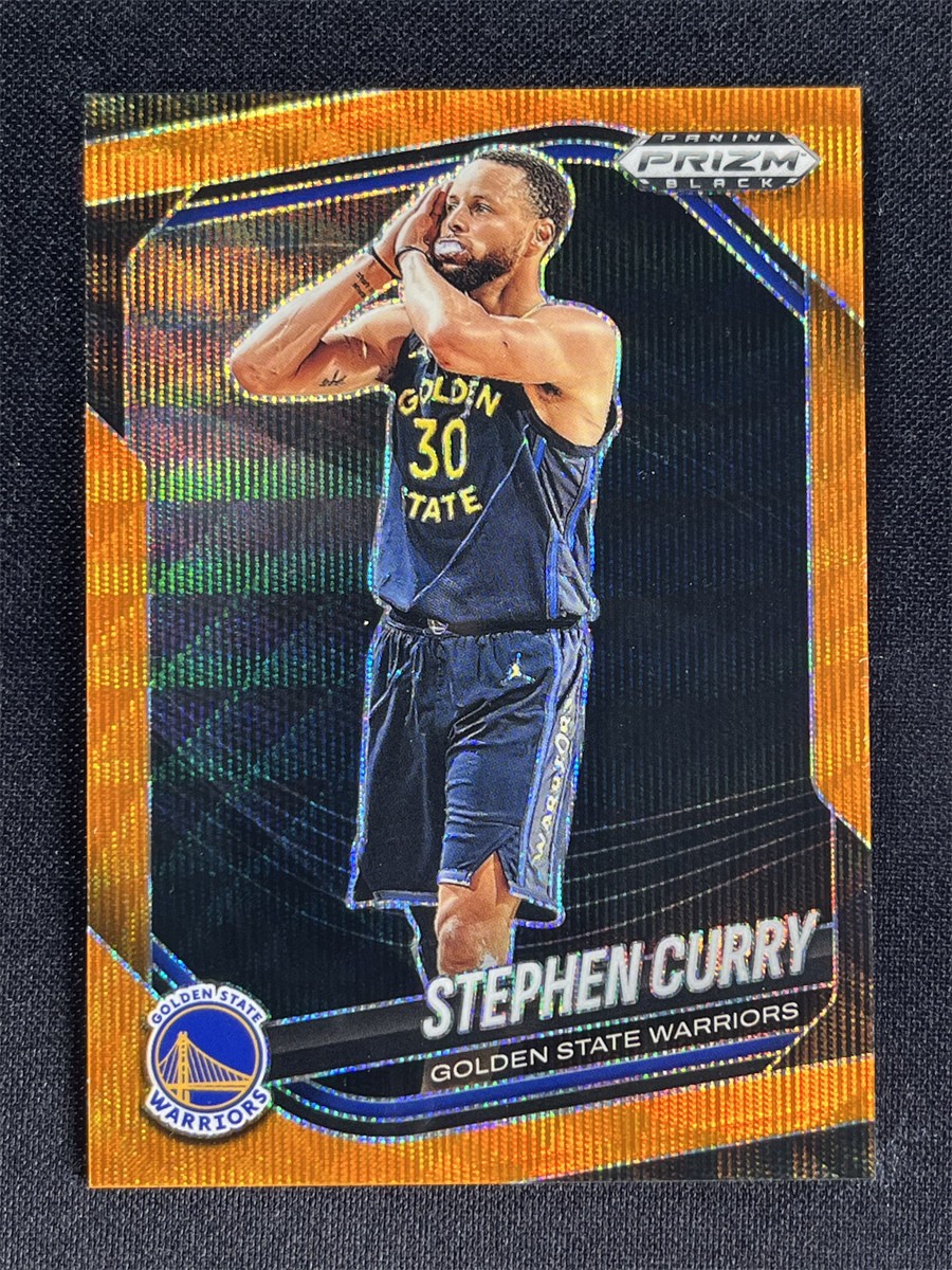 2024-25 Panini Prizm Black Stephen Curry #7 Orange Wave Prizm Night Warriors /60
