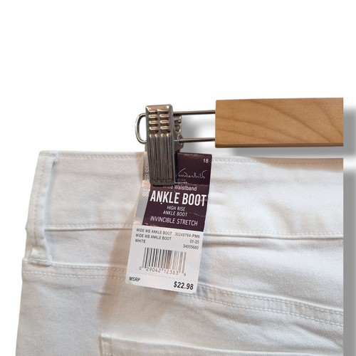 Gloria Vanderbilt Jeans Bianco Tg 18 Stivaletto Alto Elasticizzato Serie Sottile - Foto 8 di 11