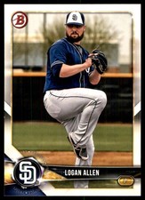 Logan Allen 2018 Bowman Draft #BD-169 Padres MLB READ FREE SHIPPING AutographDen