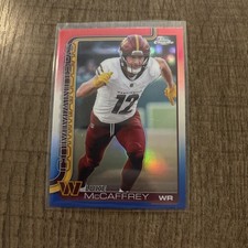 2025 Topps Chrome Luke McCaffrey Red, White And Blue Refractor #298