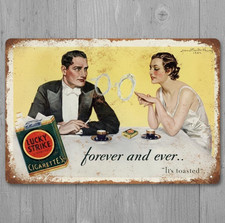 Lucky Strike Cigarettes 8 x 12 Vintage Novelty Metal Sign Made In USA