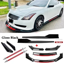 Front Bumper Lip Spoiler Splitter Rear Lip Side Skirt  For Infiniti G37 Sedan